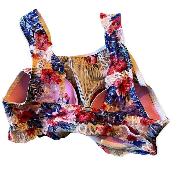Victoria’s Secret Pink Lace Floral Bralette X-Small - Picture 2 of 3